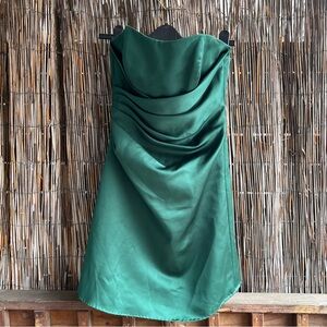 Alfred Angelo Hunter Green Cocktail Bridesmaid Dress Altered to 31” Long 505822